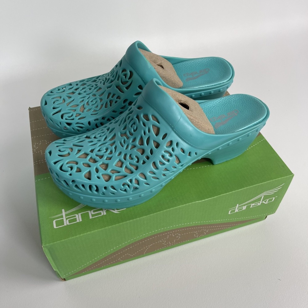 Dansko Pippa Molded Clog Shoe Open Back Thermoplastic Teal EU 40 (US 9.5-10)